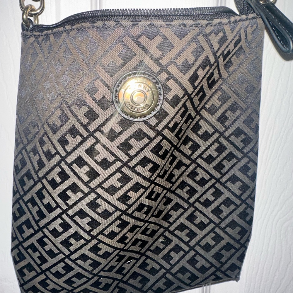 Tommy Hilfiger Black and Gray Crossbody Bag